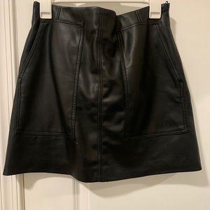Black H&M leather mini skirt